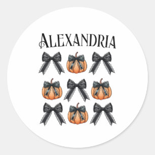 Adesivo Redondo Nome Personalizado de Halloween
