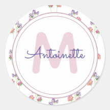 Nome Personalizado de Lavanda Rosa bonito Monogram
