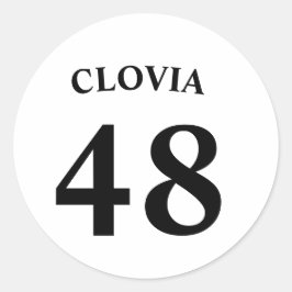 Adesivo Redondo Nome personalizado e número da camisola