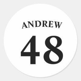 Adesivo Redondo Nome personalizado e número da camisola