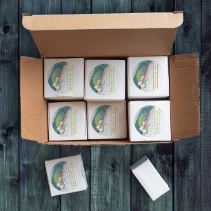 Adesivo Redondo Nome Personalizado Legal do Violão Elétrico Teal