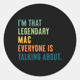 Adesivo Redondo Nome Personalizado Legendário Mac