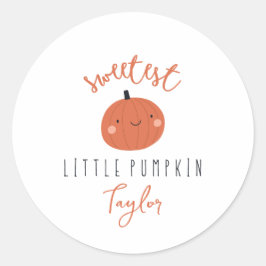 Adesivo Redondo nome personalizado mais doce de abóbora