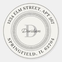 Nome personalizado Monograma Endereço de devolução