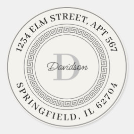 Adesivo Redondo Nome personalizado Monograma Endereço de devolução