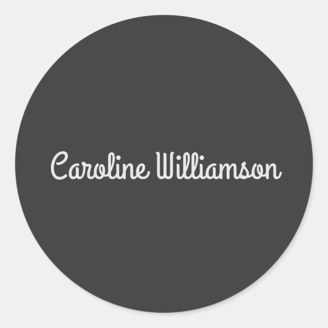 Adesivo Redondo Nome Personalizado Tipografia Retroativa Branca Pr (Frente)