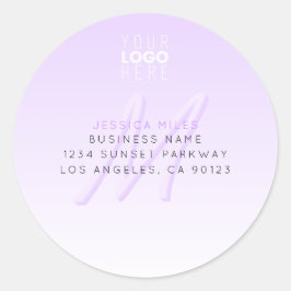 Adesivo Redondo Nome profissional e Modelo de slogan | Puro claro