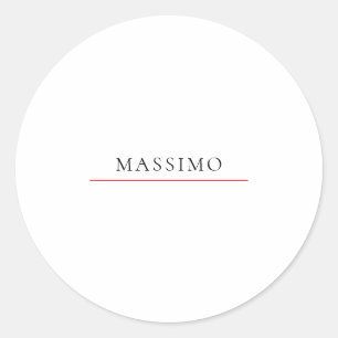 Adesivo Redondo Nome Próprio Decorativo Chic Simples Preto Branco