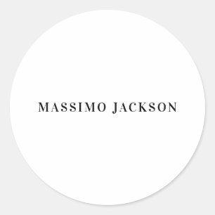 Adesivo Redondo Nome Próprio Decorativo Minimalista Preto Branco