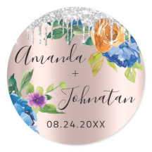 Nome Salvar A Data Rosa Prata Gotejamento Azul Nav