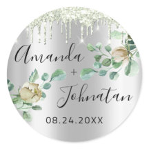 Nome Salvar Data Gotas Prateadas Verde Menta