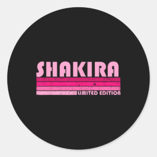 Adesivo Redondo Nome Shakira Personalizado Retro Vintage Anos 80 9