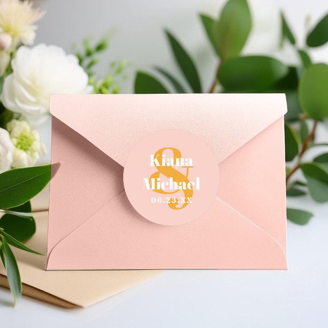 Adesivo Redondo Nomes de tipografia sunshine Ampersand Pink ID1048 (Criador carregado)