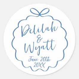Adesivo Redondo Nomes Divertidos Envelope de Favoritos Data de Cas