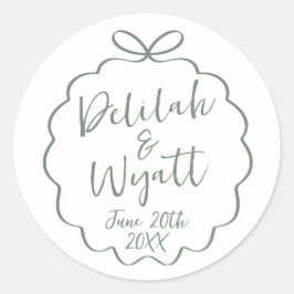 Adesivo Redondo Nomes Divertidos Envelope de Favoritos Data de Cas