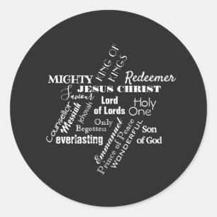 Adesivo Redondo Nomes do Vinheta de Natal de Jesus