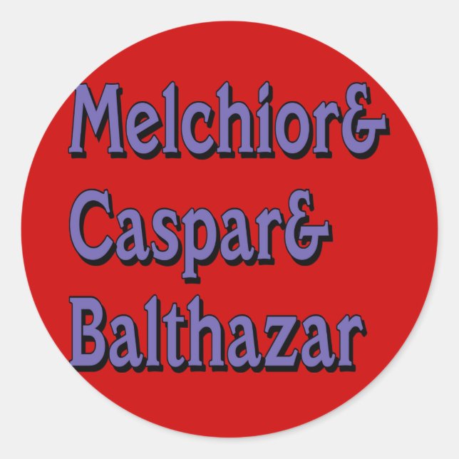 Adesivo Redondo Nomes dos três sábios (Frente)