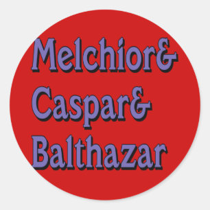 Adesivo Redondo Nomes dos três Wisemen
