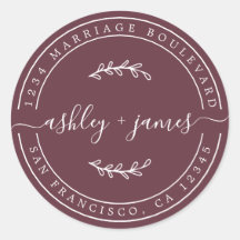 Nomes Elegantes Endereço de Devolução de Casamento