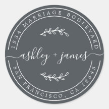 Nomes Elegantes Endereço de Devolução de Casamento