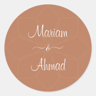 Adesivo Redondo Nomes Mínimos de Terracotta Ornamentais Chic
