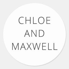 Adesivo Redondo Nomes Modernos e Negrito Preto e Branco