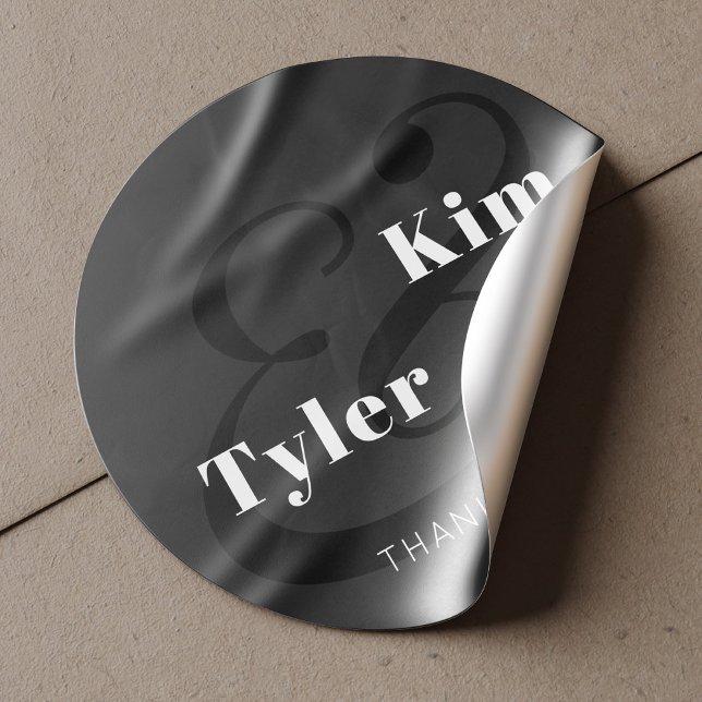 Adesivo Redondo Nomes modernos simples obrigado monograma você cas (Criador carregado)