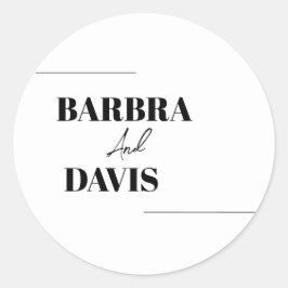 Adesivo Redondo Nomes negros e brancos modernos minimalistas