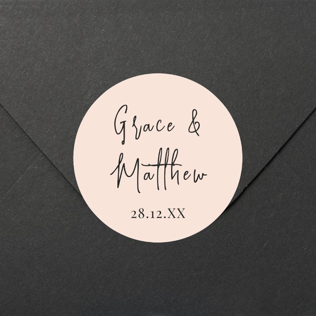 Adesivo Redondo Nomes Personalizados Cor-de-Rosa Esbranquiçada Fav (Criador carregado)