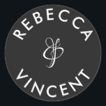 Adesivo Redondo Nomes Personalizados de Casamento Branco Negro Min<br><div class="desc">Esse obrigado neutro personalizado que você cola de casamento é uma bela adição a qualquer celebração de casamento. Estes adesivos personalizáveis foram projetados para adicionar um toque pessoal aos seus favores de casamento ou ao seu obrigado de presentes. Elas vêm em várias formas e tamanhos. Esses adesivos também podem ser...</div>