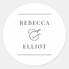 Adesivo Redondo Nomes simples de Casal preto e branco