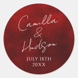 Adesivo Redondo Nomes Simples Envelope Favorito Data de Casamento