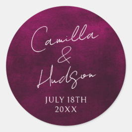 Adesivo Redondo Nomes Simples Envelope Favorito Data de Casamento