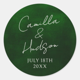Adesivo Redondo Nomes Simples Envelope Favorito Data de Casamento