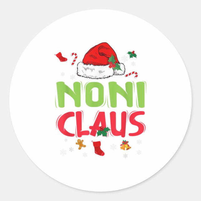 Adesivo Redondo Noni Claus Christmas Family Matching Pa (Frente)