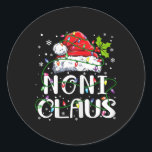 Adesivo Redondo Noni Claus Christmas Santa Hat Matching Family Xma<br><div class="desc">Noni Claus Christmas Santa Hat Matando Famílias Xmas Luzes</div>