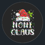 Adesivo Redondo Noni Claus Christmas Santa Hat Matching Family Xma<br><div class="desc">Noni Claus Christmas Santa Hat Matando Famílias Xmas Luzes</div>