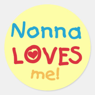 Adesivo Redondo Nonna ama-me T-shirts e presentes