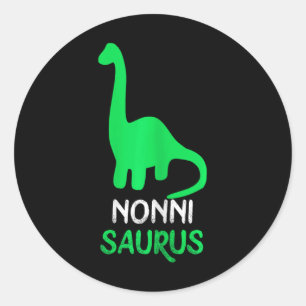 Adesivo Redondo Nonni-saurus Dino Divertido Dinossauro Nonnisaurus