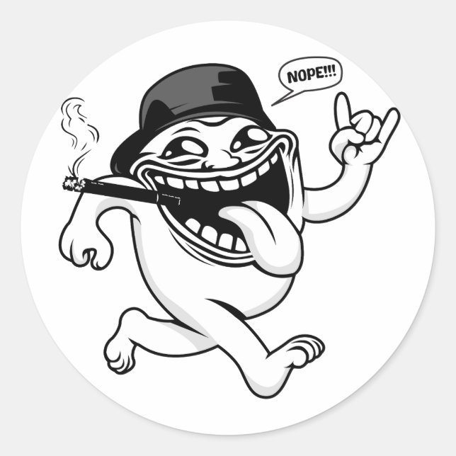 Adesivo Redondo Nope Meme (Frente)