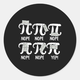 Adesivo Redondo Nope Pi Day Engraçado Professor de Máscara Engraça