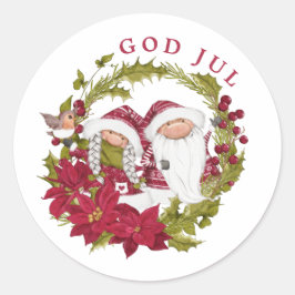 Adesivo Redondo Nórdico Gnomo | Deus Jule | Natal norueguês