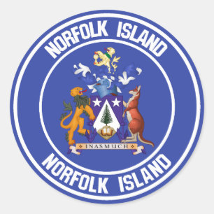 Adesivo Redondo Norfolk Island Round Emblem