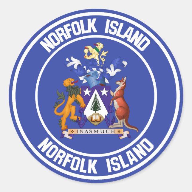 Adesivo Redondo Norfolk Island Round Emblem (Frente)