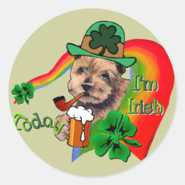Adesivo Redondo Norfolk Terrier St Patricks