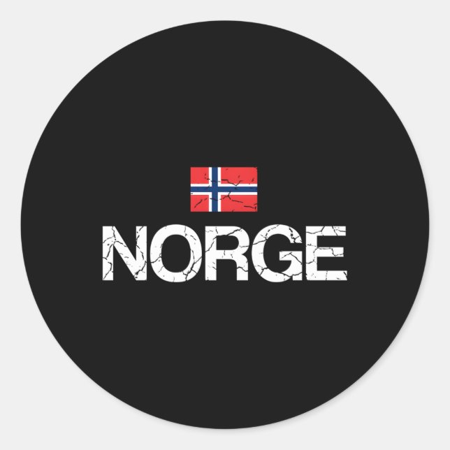 Adesivo Redondo Norge Noruega Bandeira norueguesa (Frente)