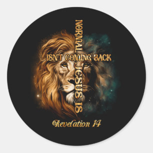 Adesivo Redondo Normal não está voltando, mas Jesus é Cristo cruza