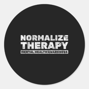 Adesivo Redondo Normalizar a Consciência da Saúde Mental da Terapi