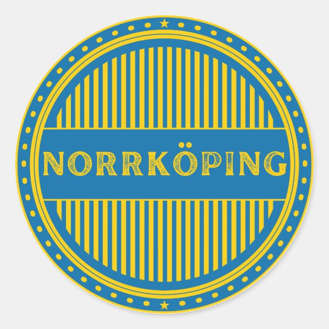 Adesivo Redondo Norrköping City Pride Emblem – Swedish Identity (Frente)