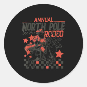Adesivo Redondo Norte Anual do Rodeio Santa Ocidental Cowboy Natal